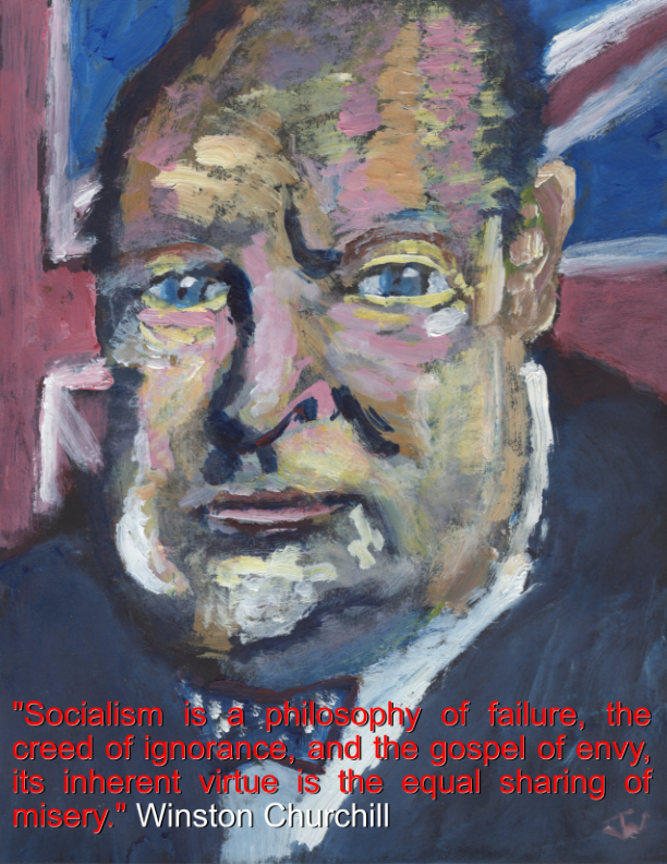 Winston Churchill Portrait by WTW