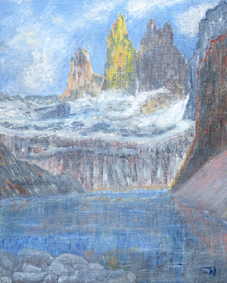 Torres Del Paine, Patagonia-8x10in Acrylic-May 15, 2016