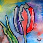 Stlized Tukip, Acrylic, January 2013