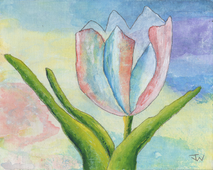 Tulip, Acrylic in Watercolour Style, April, 2019