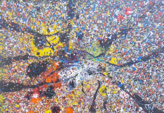 August 2019 Drip Batch Number 004, Oil on Board 8in x 11in