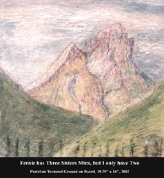 Three Sisters, Fernie, BC on medium on board