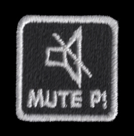 Mute Button $3.00 CAD + postage (Actual Size 1 inch by 1 inch)