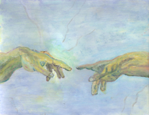 The Creation of Adam by Michelangelo on the Sistine Chapel Ceiling