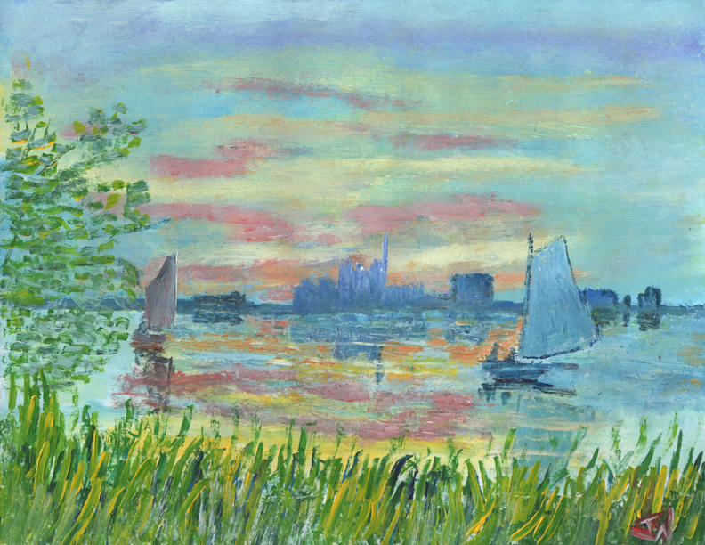 Claude Monet-1874-Seine Sunset