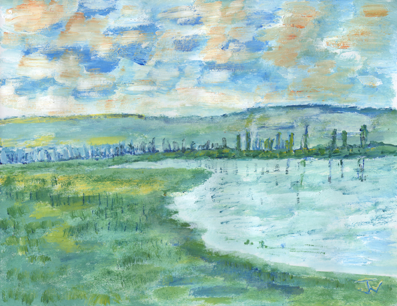 Claude Monet-Clouds & Lake